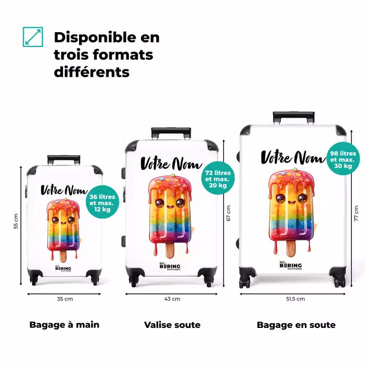 Valise avec nom - Glace arc-en-ciel au rubis — 3