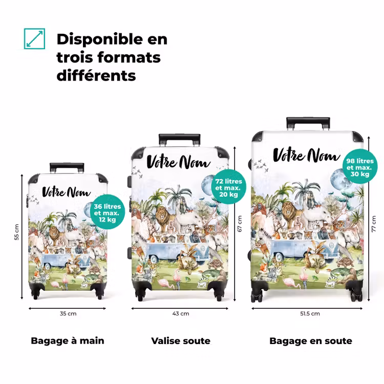 Valise avec nom - Safari dans la jungle — 3