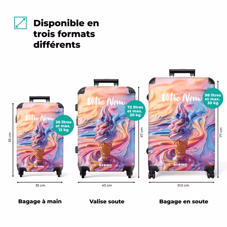 Valise avec nom - Tourbillon pastel — 3