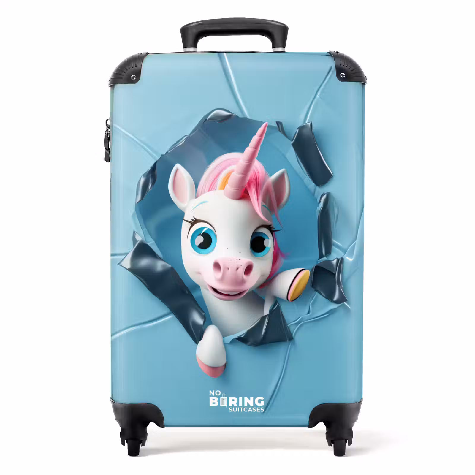 Valise - La licorne blanche traverse le plastique bleu — 1