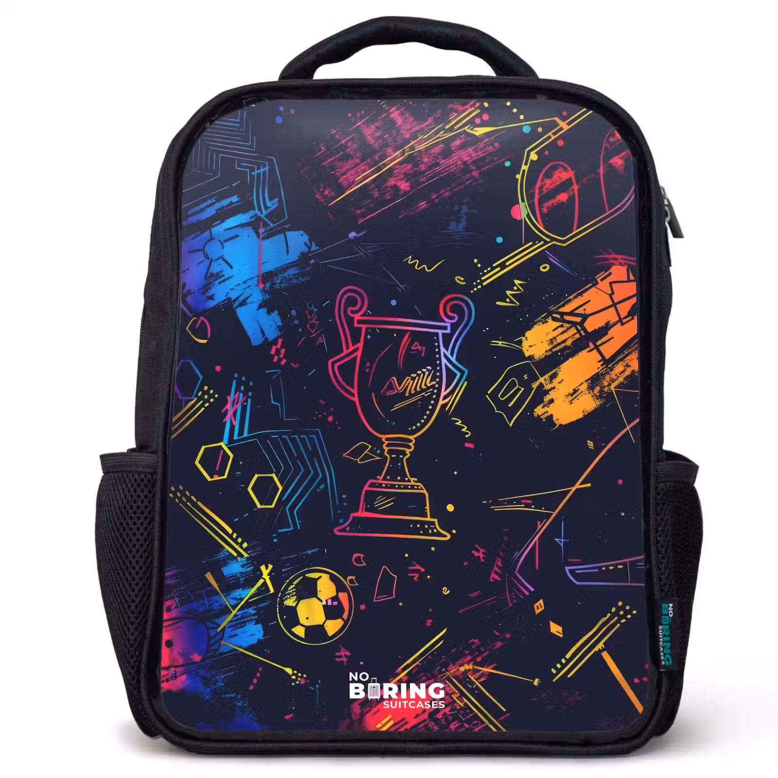 Sac à dos enfant - Noir - Trophée sportif en néon — 1