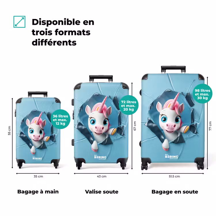 Valise - La licorne blanche traverse le plastique bleu — 3