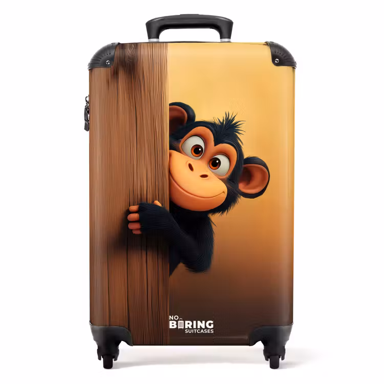 Valise - Un singe derrière un mur en bois — 1