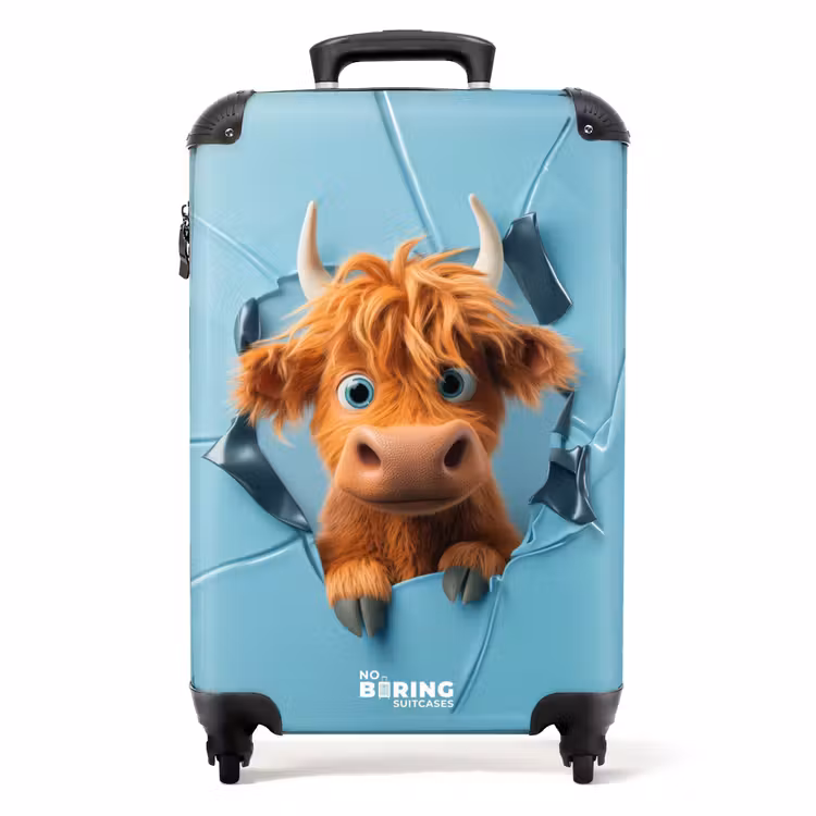 Valise - Une vache caricaturale traverse un mur — 1