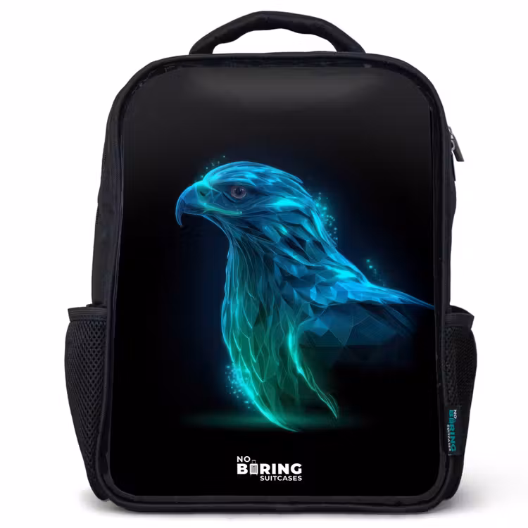 Sac à dos enfant - Noir - Aigle numérique de profil — 1