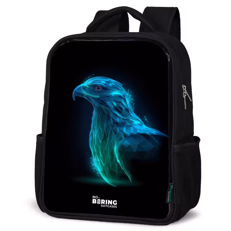 Sac à dos enfant - Noir - Aigle numérique de profil — 6
