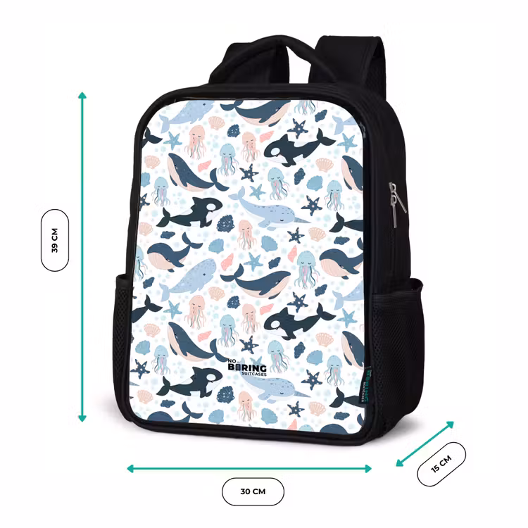 Sac à dos enfant - Noir - Animaux marins colorés — 7