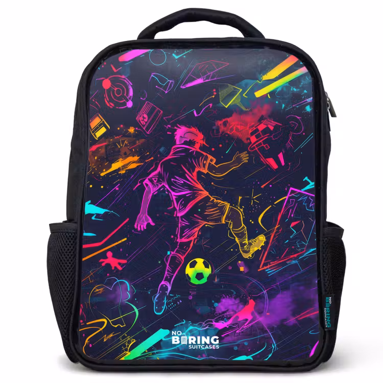 Sac à dos enfant - Noir - Football de rue aux couleurs de l'espace — 1
