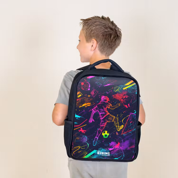 Sac à dos enfant - Noir - Football de rue aux couleurs de l'espace — 2