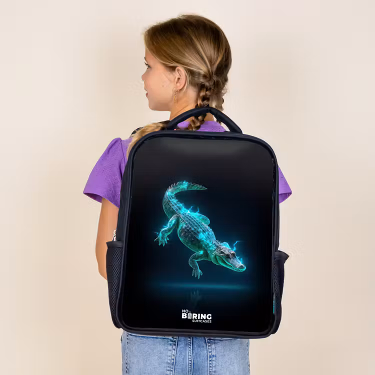 Sac à dos enfant - Noir - Le cyber-crocodile en action — 4
