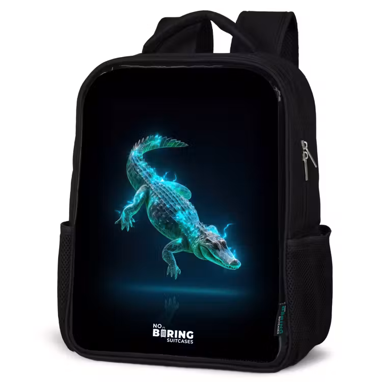 Sac à dos enfant - Noir - Le cyber-crocodile en action — 6