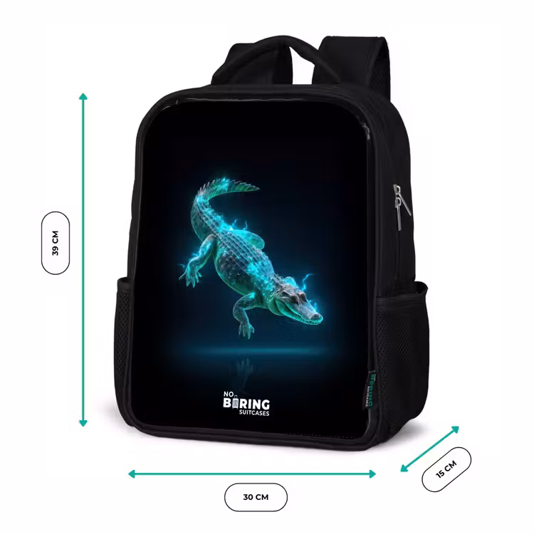 Sac à dos enfant - Noir - Le cyber-crocodile en action — 8