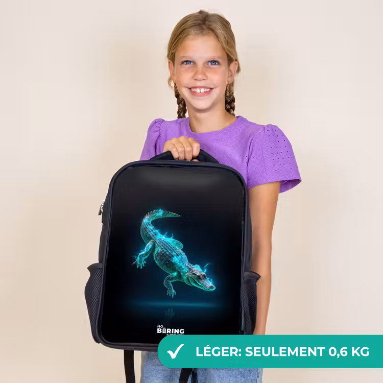 Sac à dos enfant - Noir - Le cyber-crocodile en action — 9