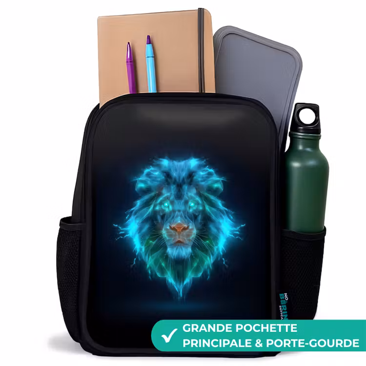 Sac à dos enfant - Noir - Lion lumineux — 10