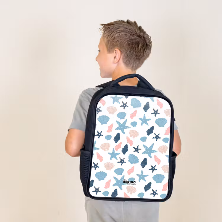 Sac à dos enfant - Noir - Motif coquillage coloré — 2