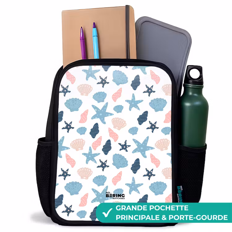 Sac à dos enfant - Noir - Motif coquillage coloré — 9