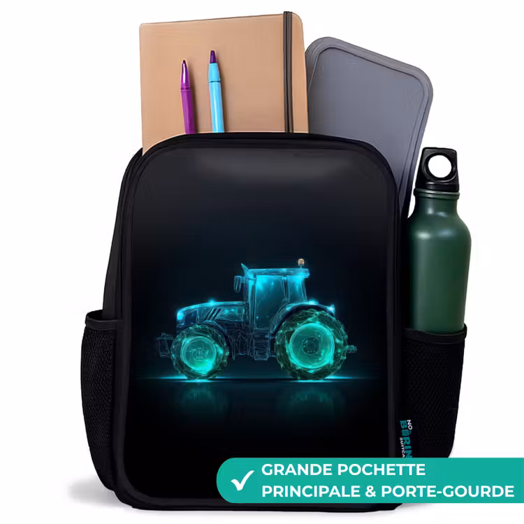 Sac à dos enfant - Noir - Neontractor sur fond noir — 10