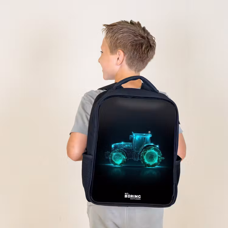 Sac à dos enfant - Noir - Neontractor sur fond noir — 2