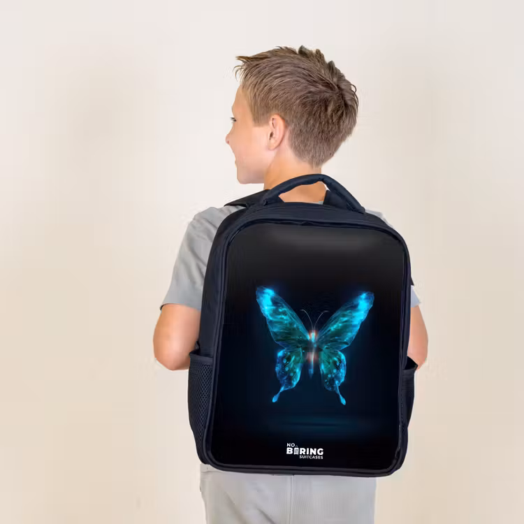 Sac à dos enfant - Noir - Papillon numérique magique — 2