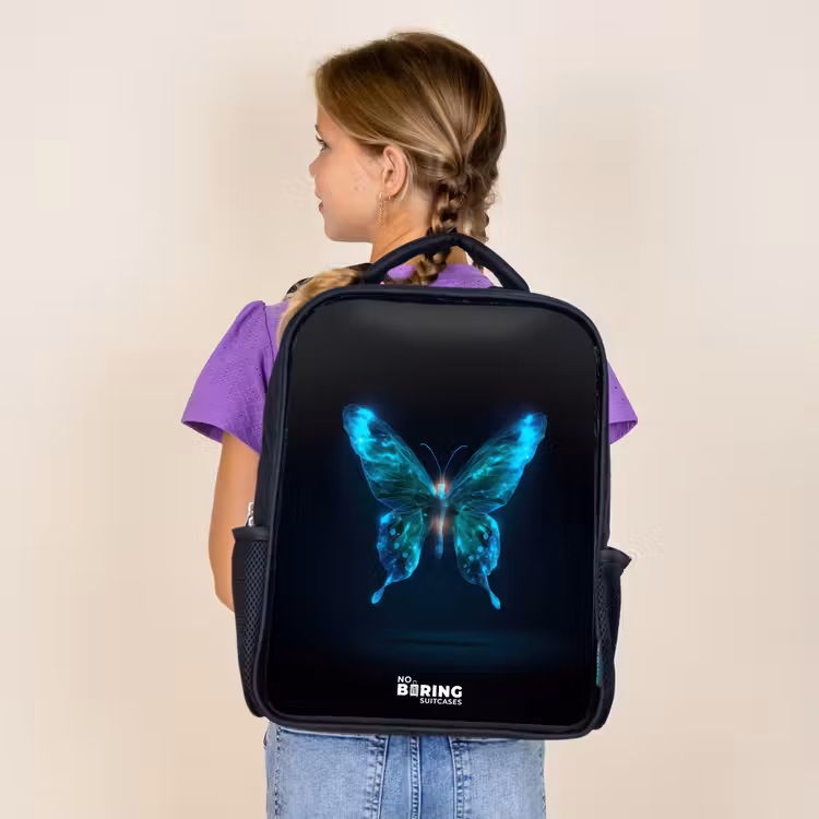 Sac à dos enfant - Noir - Papillon numérique magique — 4