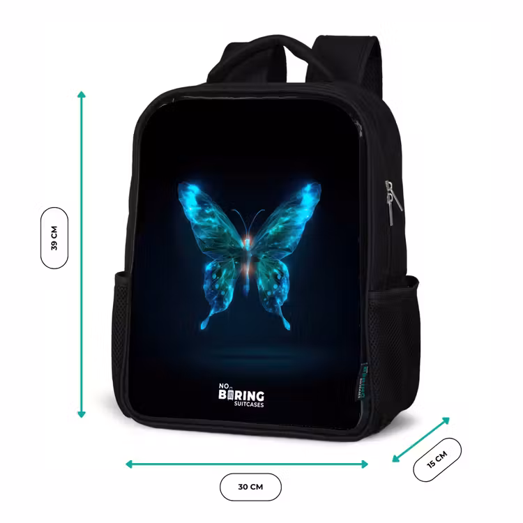 Sac à dos enfant - Noir - Papillon numérique magique — 8