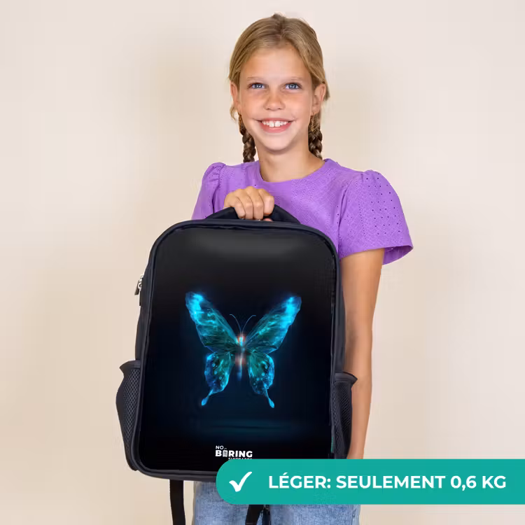 Sac à dos enfant - Noir - Papillon numérique magique — 9