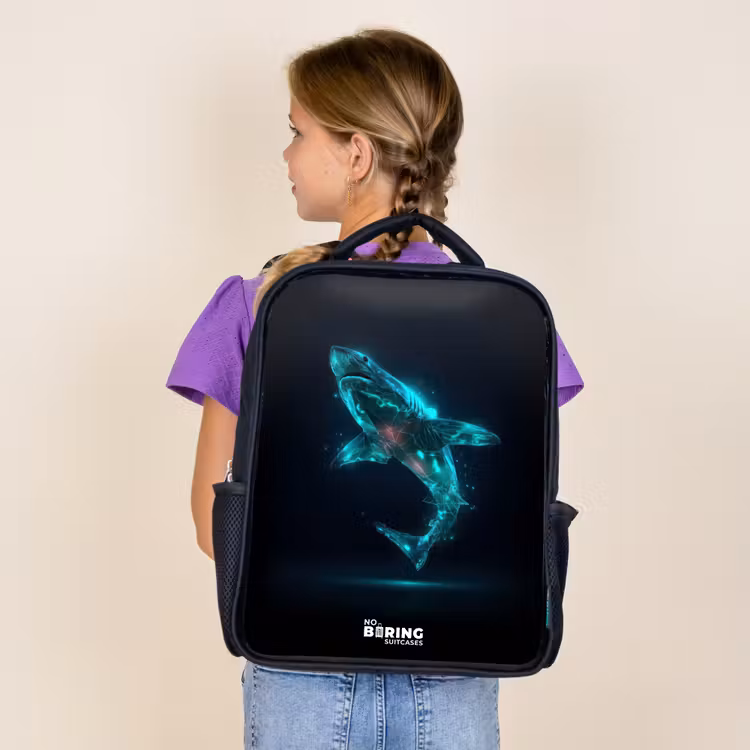 Sac à dos enfant - Noir - Puissance du requin numérique — 4