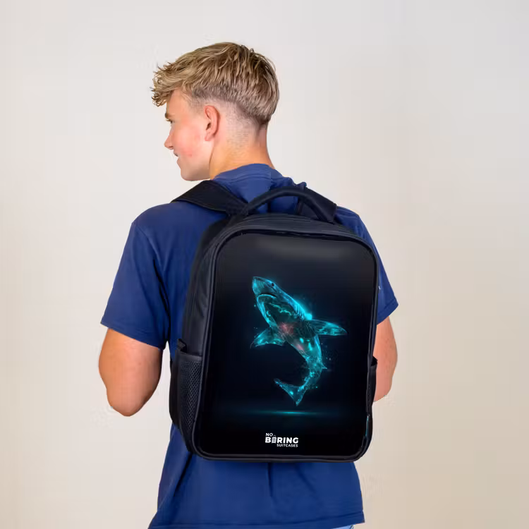 Sac à dos enfant - Noir - Puissance du requin numérique — 5