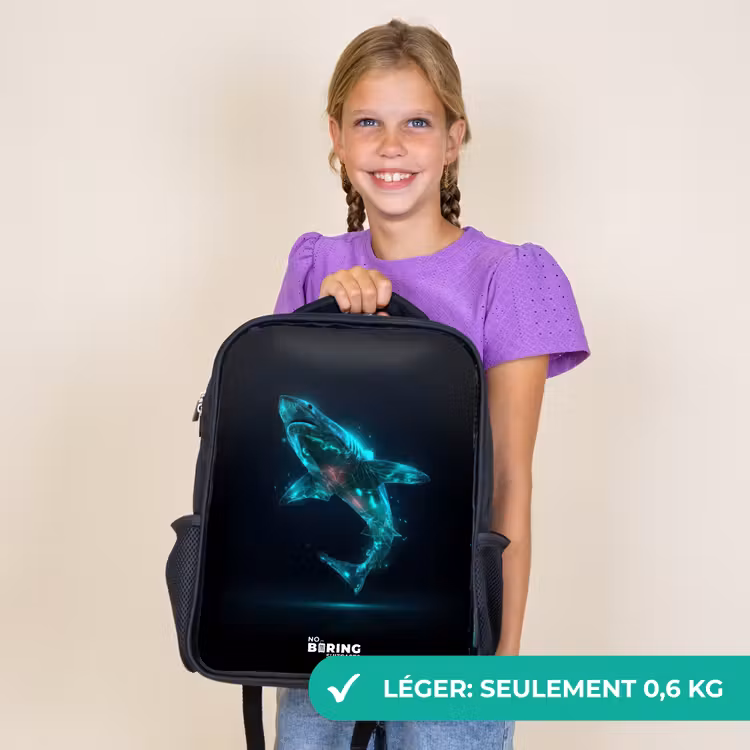 Sac à dos enfant - Noir - Puissance du requin numérique — 9