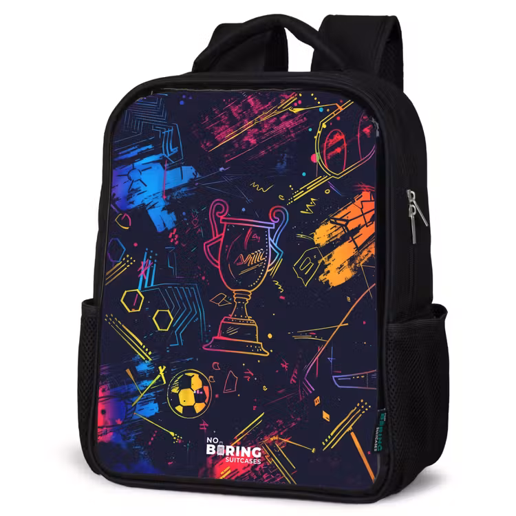 Sac à dos enfant - Noir - Trophée sportif en néon — 6