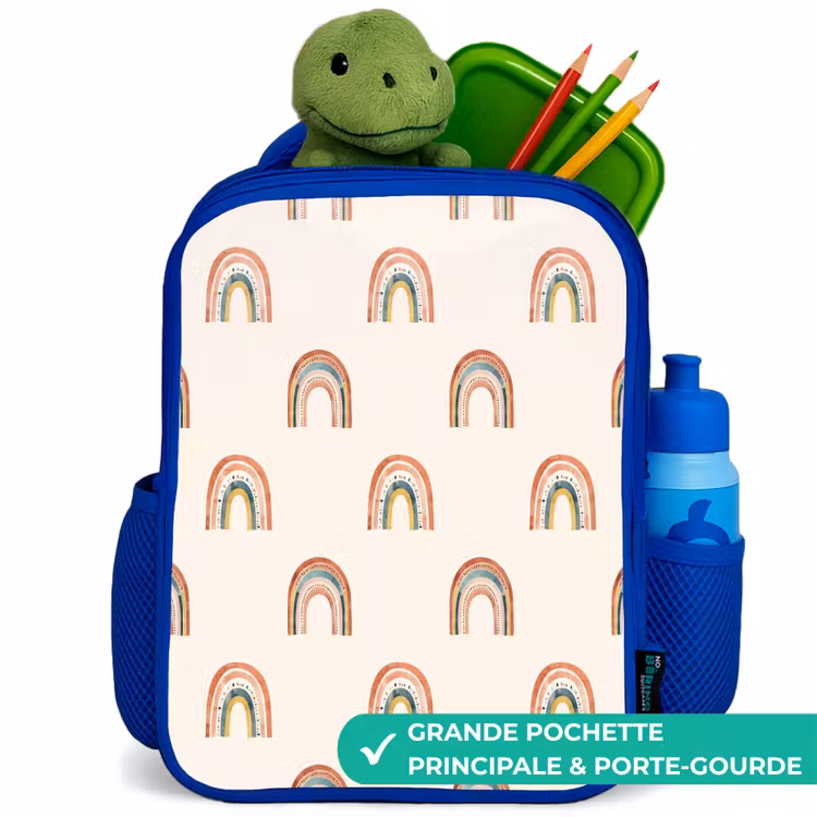 Sac à dos enfant - Bleu - Boho - Arc-en-ciel - Motif — 5