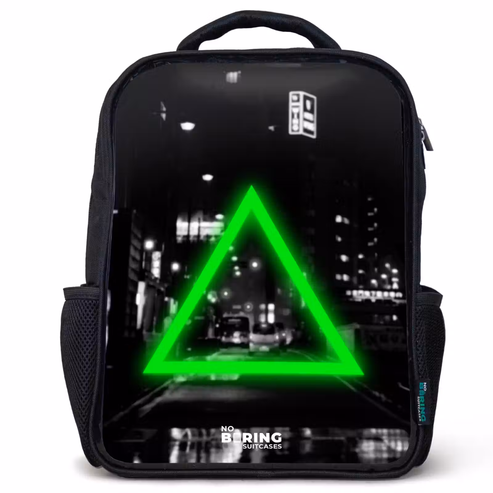 Sac à dos enfant - Noir - Triangle vert vif — 1