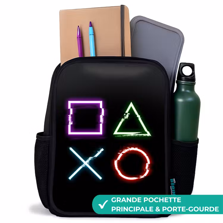 Sac à dos enfant - Noir - Boutons de console de jeu — 10