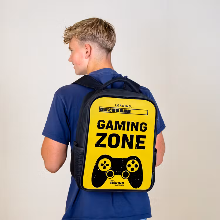 Sac à dos enfant - Noir - Noir et jaune avec zone de jeu — 5