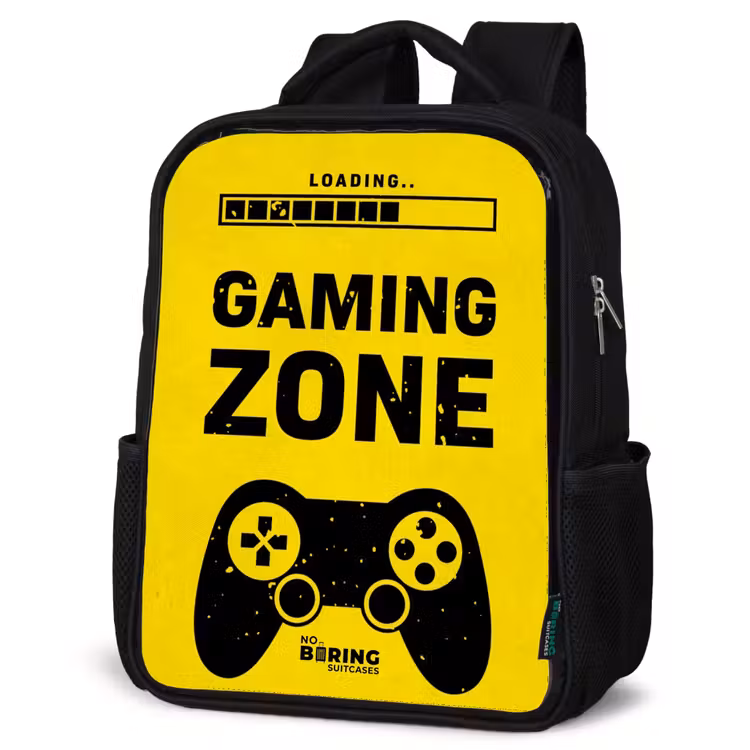 Sac à dos enfant - Noir - Noir et jaune avec zone de jeu — 6