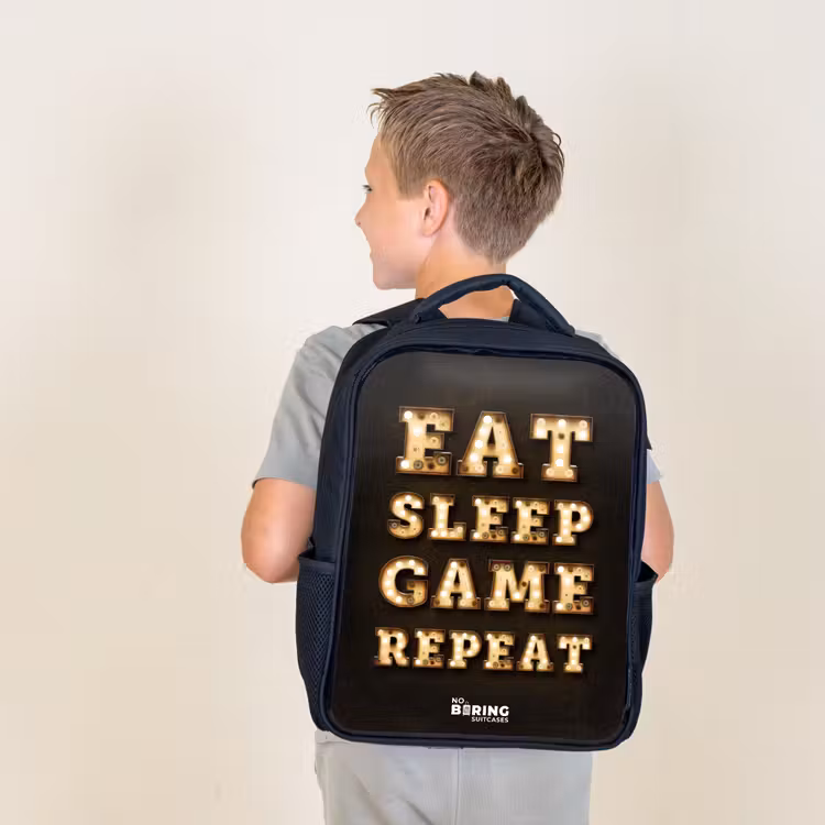 Sac à dos enfant - Noir - Qoute avec la lumière — 2