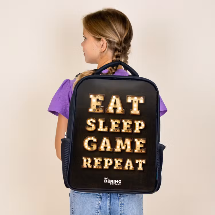 Sac à dos enfant - Noir - Qoute avec la lumière — 4