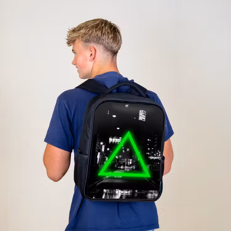 Sac à dos enfant - Noir - Triangle vert vif — 5