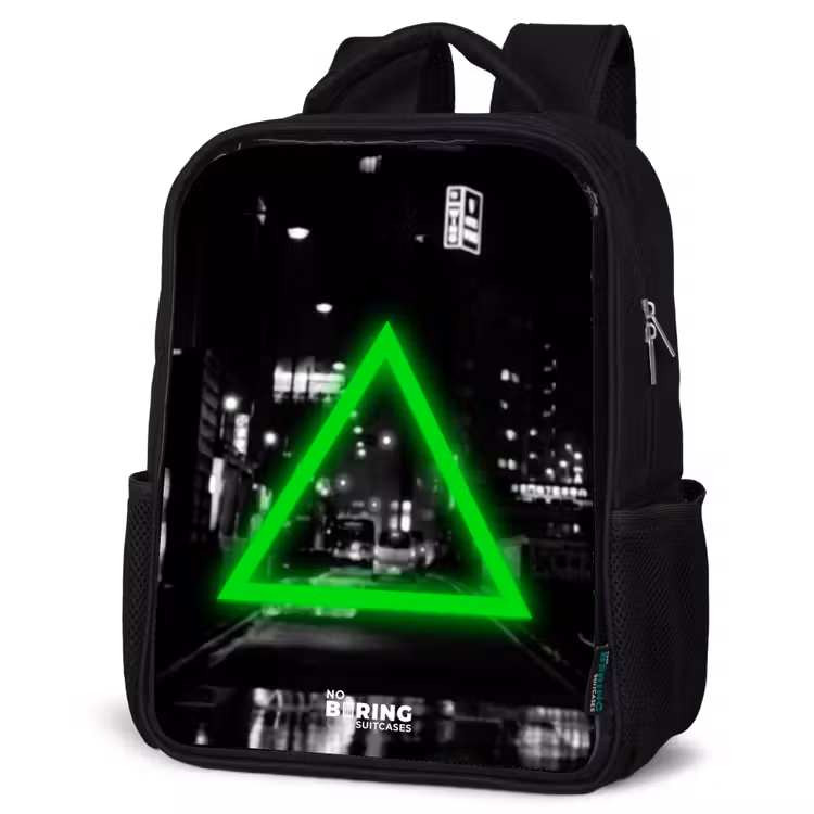 Sac à dos enfant - Noir - Triangle vert vif — 6