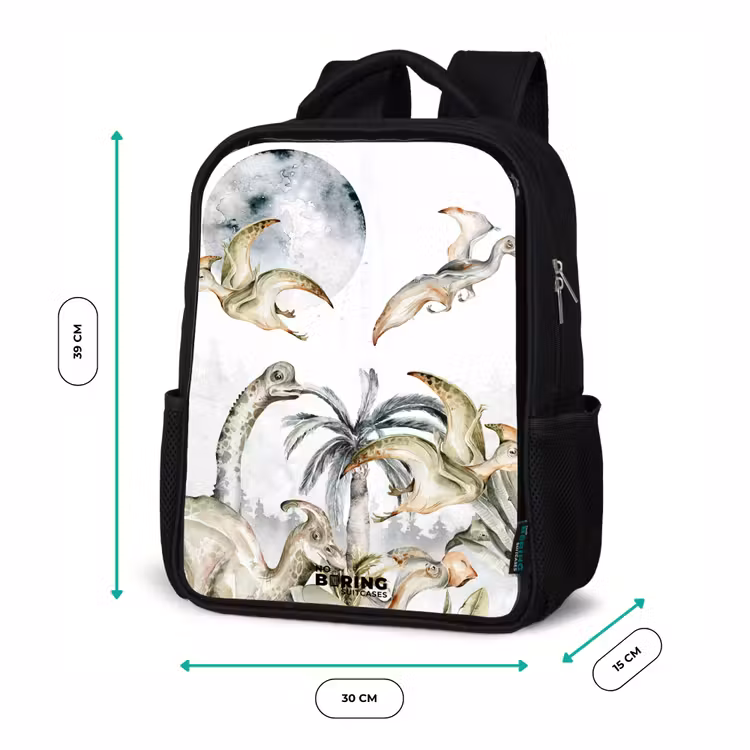 Sac à dos enfant - Noir - Des dinosaures dans la jungle — 8