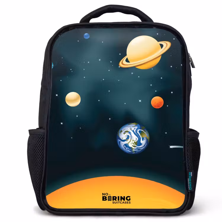 Sac à dos enfant - Noir - L'espace avec les planètes — 1