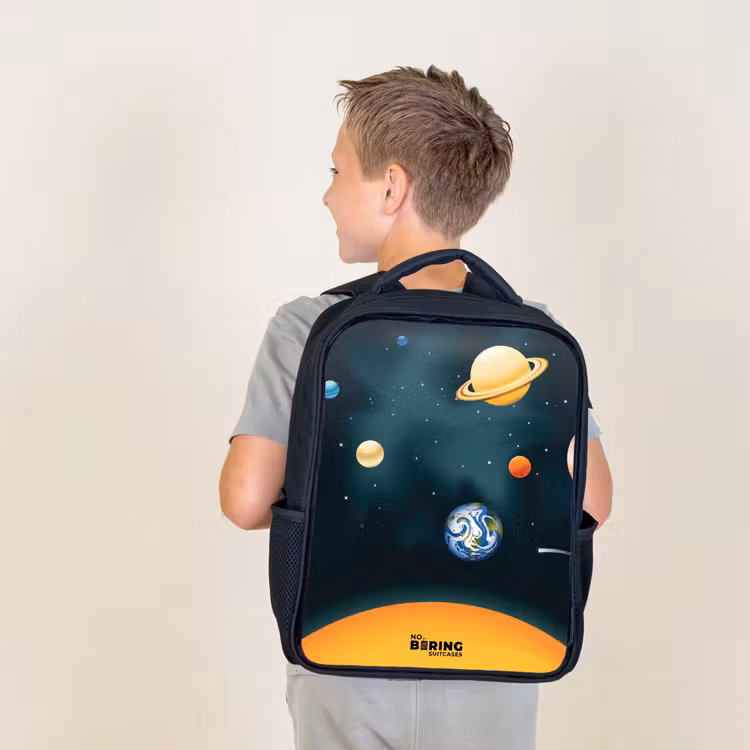 Sac à dos enfant - Noir - L'espace avec les planètes — 2