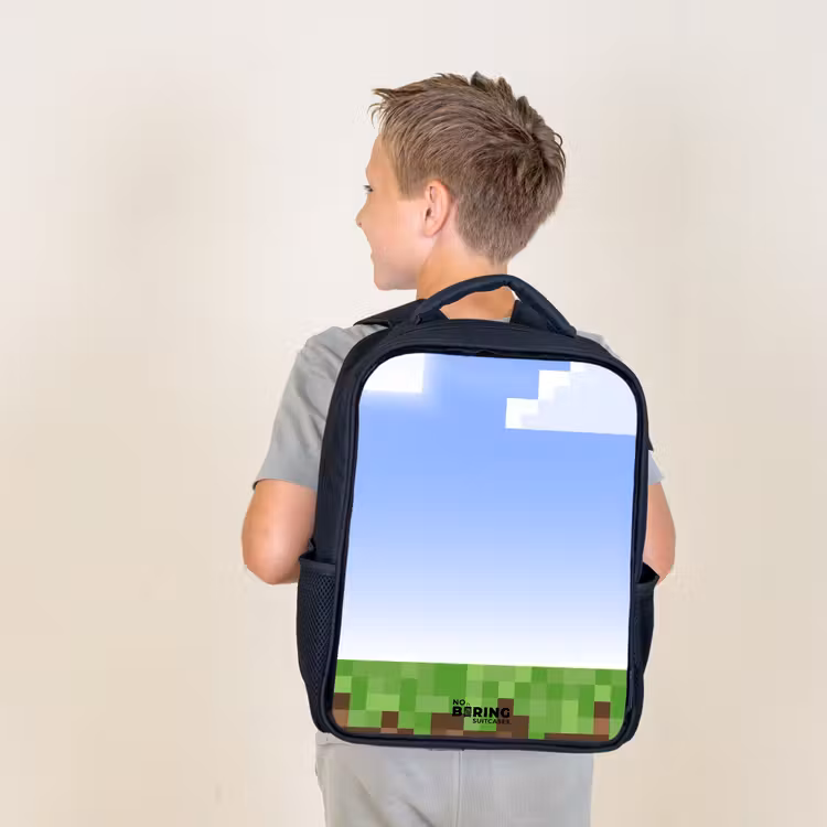 Sac à dos enfant - Noir - Monde de pixels — 2