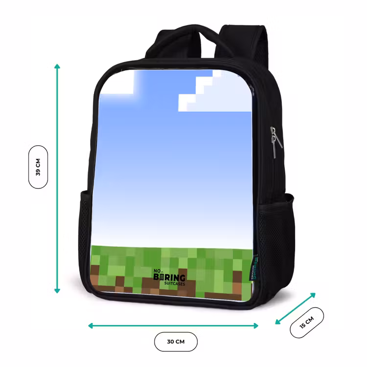 Sac à dos enfant - Noir - Monde de pixels — 8
