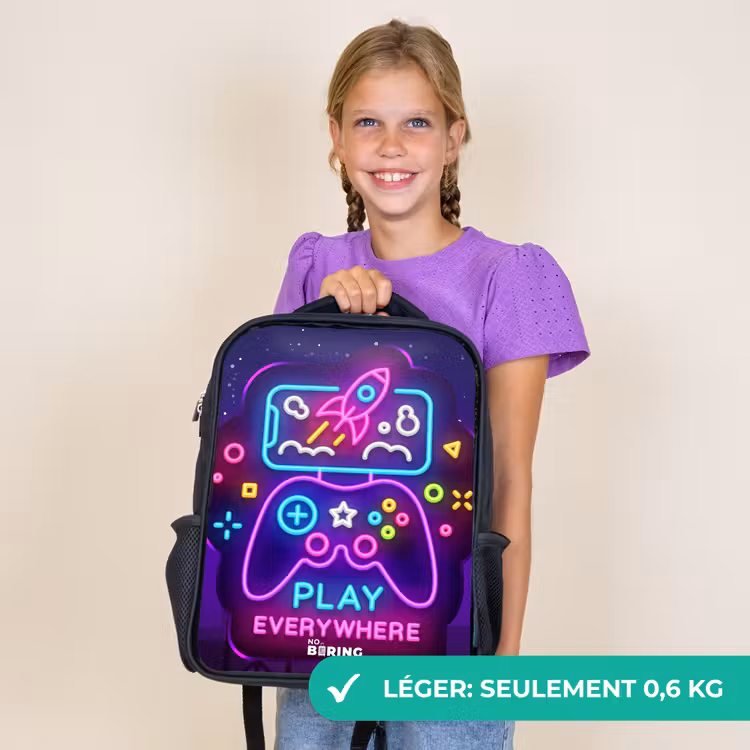 Sac à dos enfant - Noir - Panneau néon avec contrôleur — 9