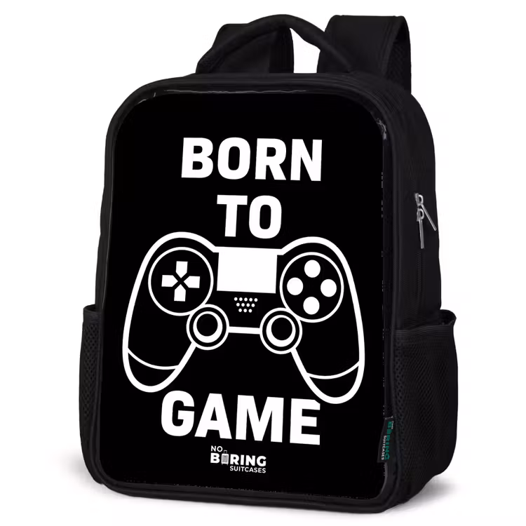 Sac à dos enfant - Noir - Qoute avec contrôleur en noir et blanc — 6