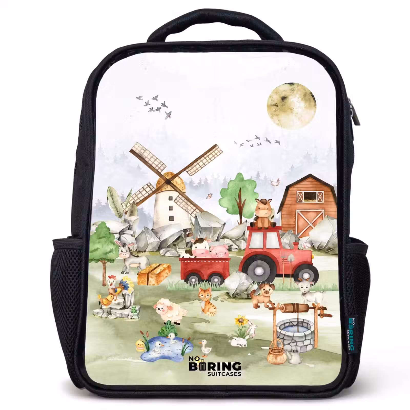 Sac à dos enfant - Noir - animaux de la ferme — 1