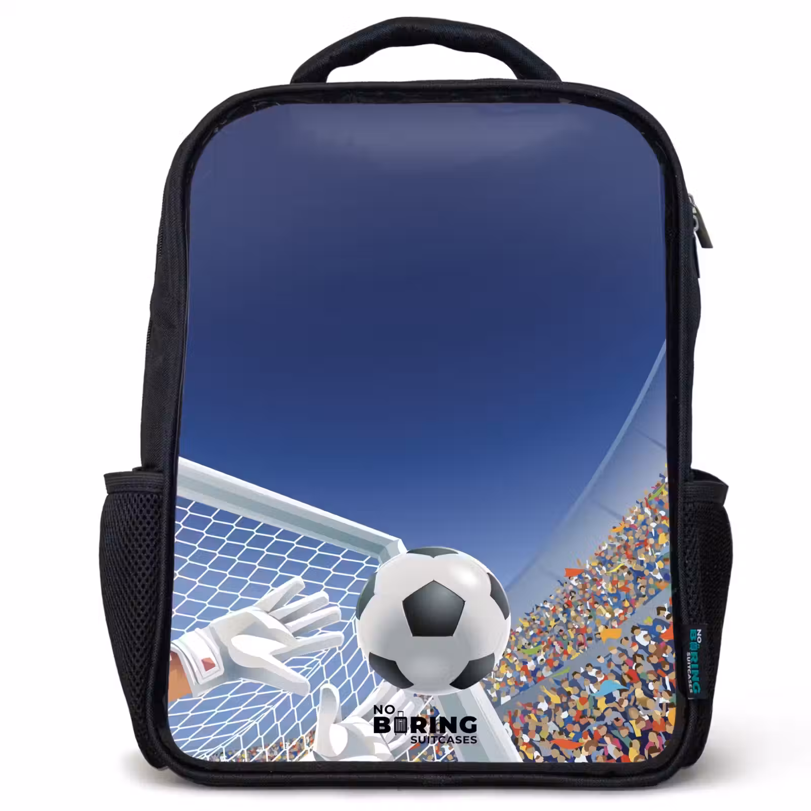 Sac à dos enfant - Noir - Gardien de but arrêtant un ballon — 1