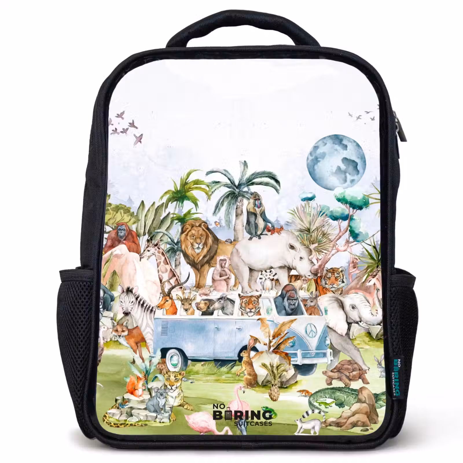 Sac à dos enfant - Noir - Van avec tous les animaux — 1