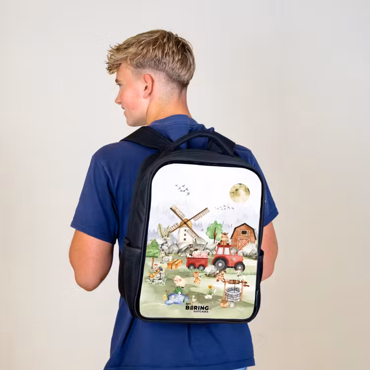 Sac à dos enfant - Noir - animaux de la ferme — 5